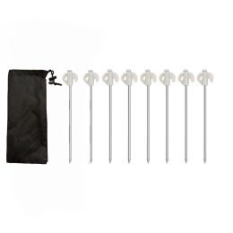 8pcs Ground Nails; Tent Stakes; Garden Stakes; Heavy Duty Stakes; Camping Tent Pegs; Glowing Ground Pegs; Awning Steel Pegs; Wind Rope Pegs For O