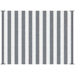 9' x 12' RV Outdoor Rugs / RV Outdoor Carpet with Carrying Bag, Gray & White Striped