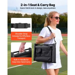 Stadium Seat, Folding Bleacher Chair with Back Support and Thick Cushion, Padded Stadium Seat for Bleacher Includes Shoulder Strap, Hooks, Cup Ho