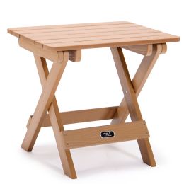TALE Adirondack Portable Folding Side Table Square All-Weather and Fade-Resistant Plastic Wood Table Perfect for Outdoor Garden;  Beach;  Camping