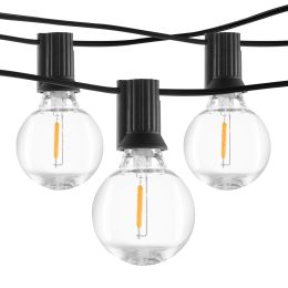 LED Outdoor String Lights, 100FT, 2700K Dimmable Outside Patio Lights with 50 G40 Shatterproof Bulbs E12 Socket Base