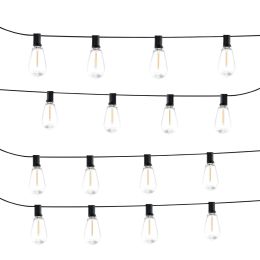 LED Outdoor String Lights, 50FT, 2700K Dimmable Outside Patio Lights with 15 S14 Shatterproof Bulbs E12 Socket Base