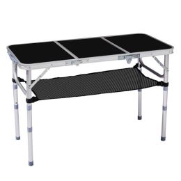 Outdoor Folding Camping Table, 3ft Portable Pinic Table with 3 Adjustable Height
