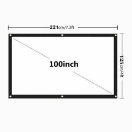 Portable Foldable Projector Screen 16:9 HD Outdoor Home Cinema Theater 3D Movie (size: 100 in)