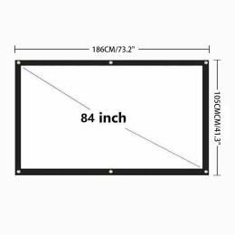 Portable Foldable Projector Screen 16:9 HD Outdoor Home Cinema Theater 3D Movie (size: 84 in)