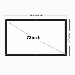 Portable Foldable Projector Screen 16:9 HD Outdoor Home Cinema Theater 3D Movie (size: 72 in)